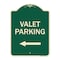 Signmission Valet Parking with Left Arrow Heavy-Gauge Aluminum Architectural Sign, 24" x 18", G-1824-22750 A-DES-G-1824-22750 - alternate 1